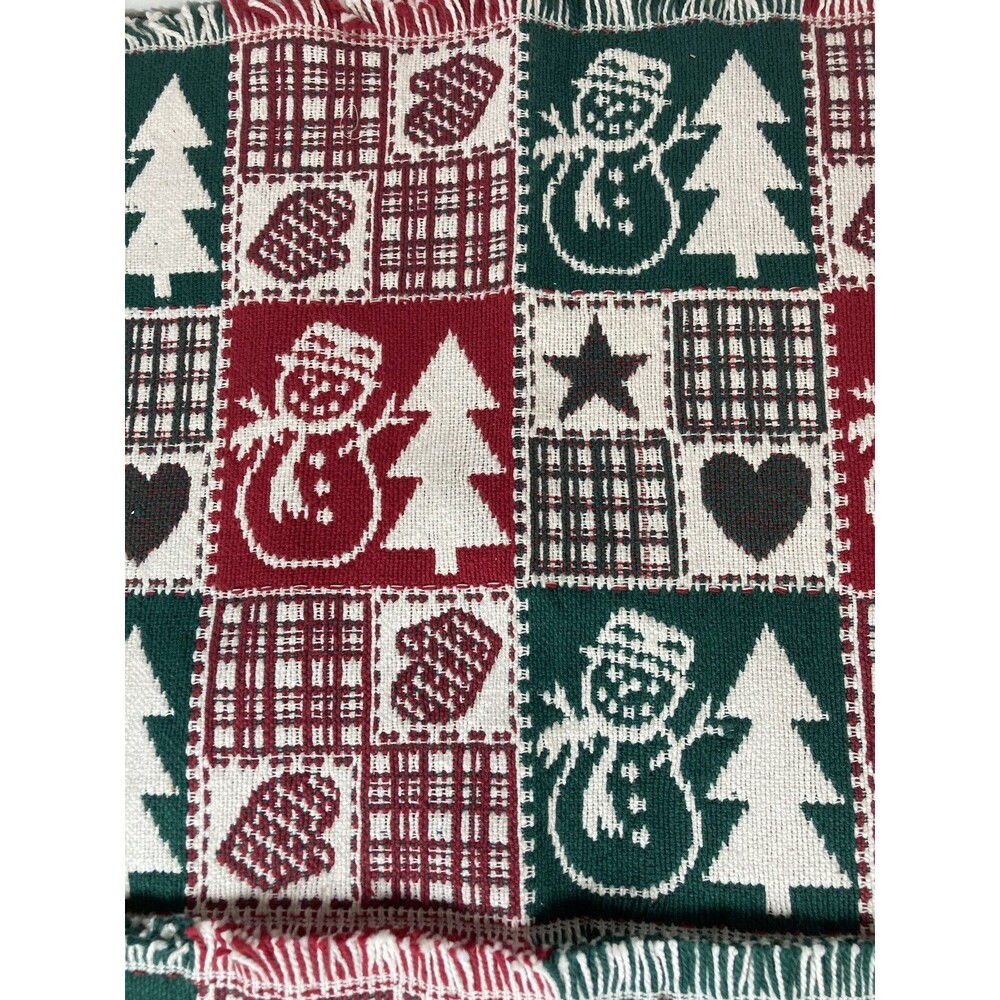 Set 2 Tapestry Reversible Snowman Placemats Snowmen Trees Christmas Winter - Picture 6 of 6